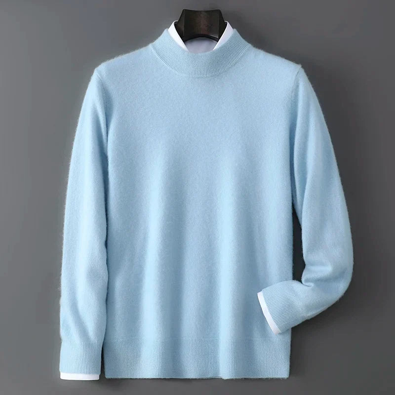 Soft Cashmere Mock Neck Sweater for Men | Smart Casual Wear