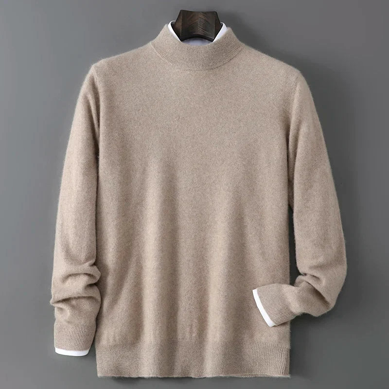 Soft Cashmere Mock Neck Sweater for Men | Smart Casual Wear