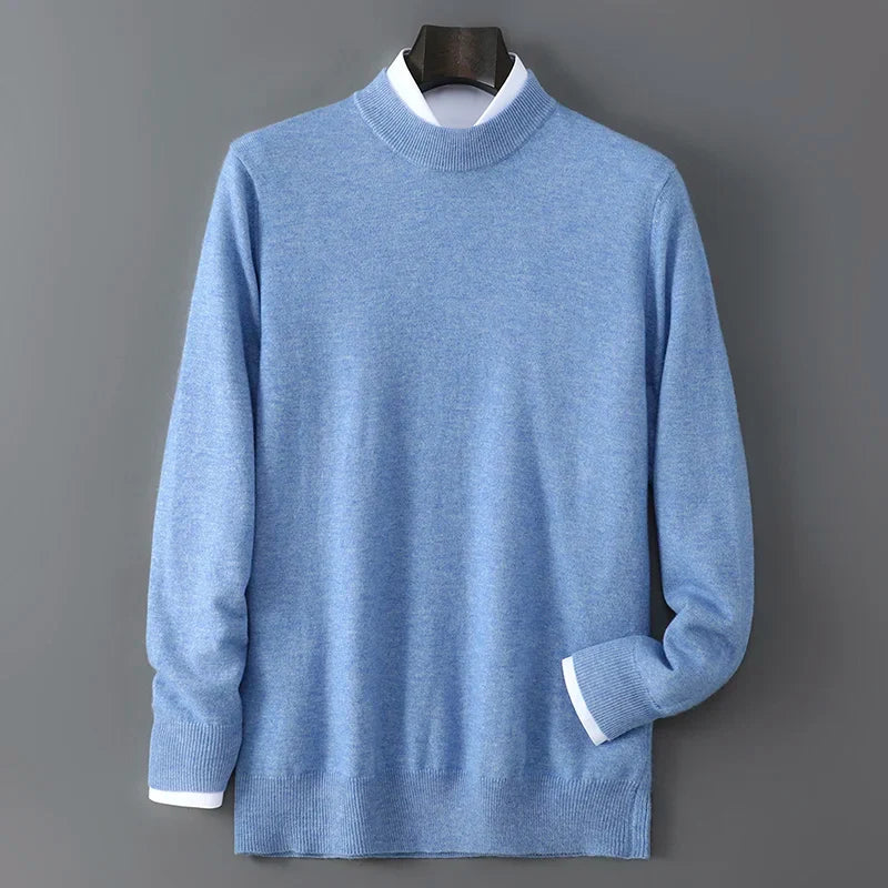 Soft Cashmere Mock Neck Sweater for Men | Smart Casual Wear