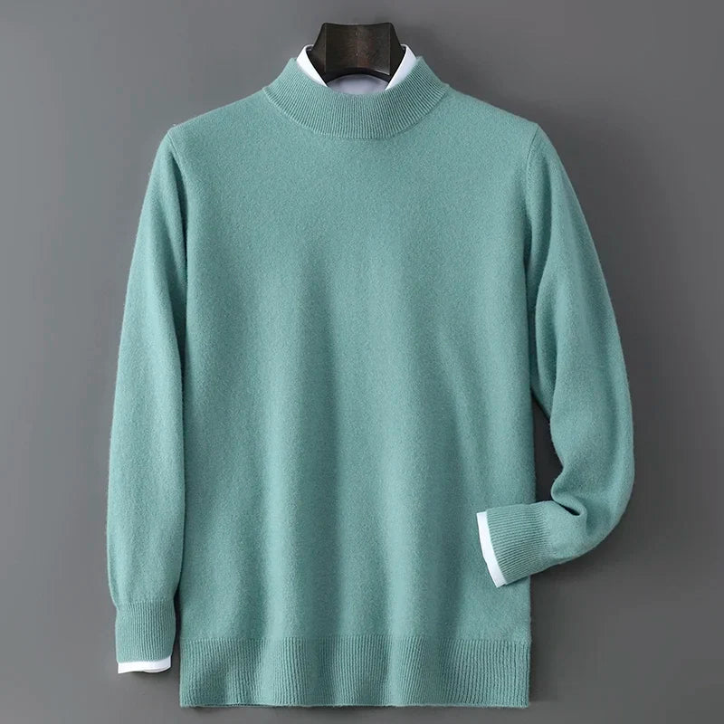Soft Cashmere Mock Neck Sweater for Men | Smart Casual Wear