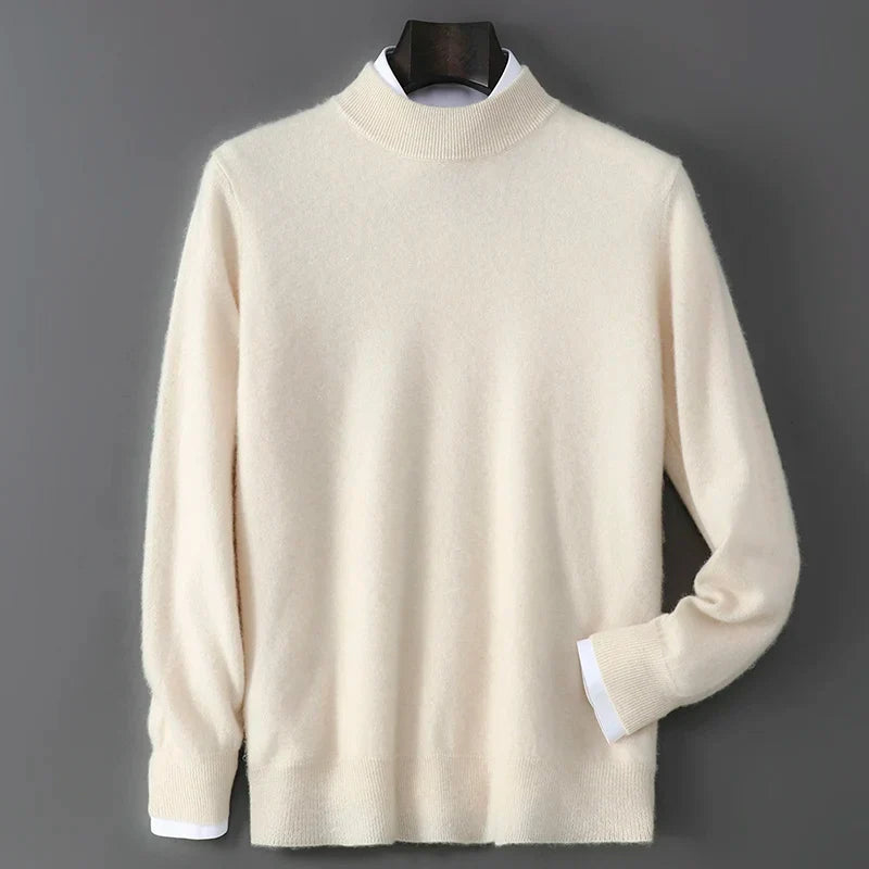 Soft Cashmere Mock Neck Sweater for Men | Smart Casual Wear