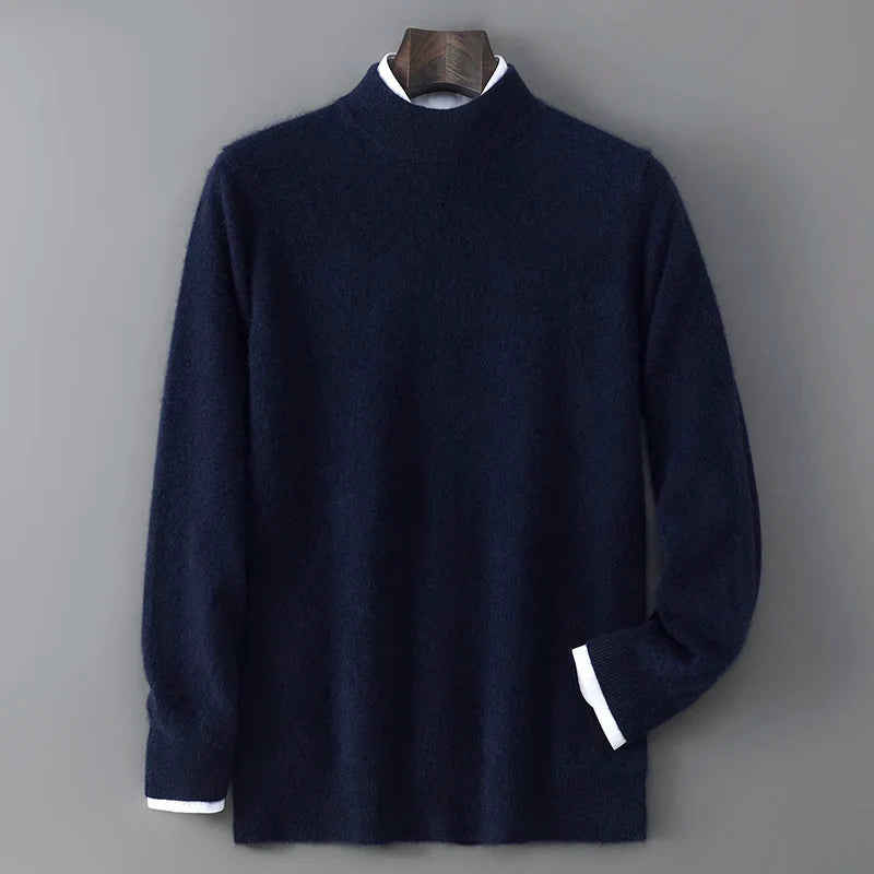 Soft Cashmere Mock Neck Sweater for Men | Smart Casual Wear