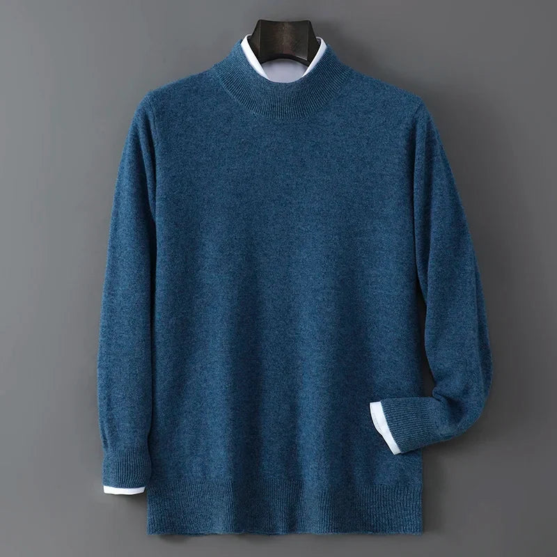 Soft Cashmere Mock Neck Sweater for Men | Smart Casual Wear