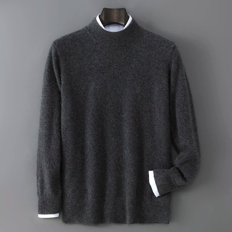 Soft Cashmere Mock Neck Sweater for Men | Smart Casual Wear