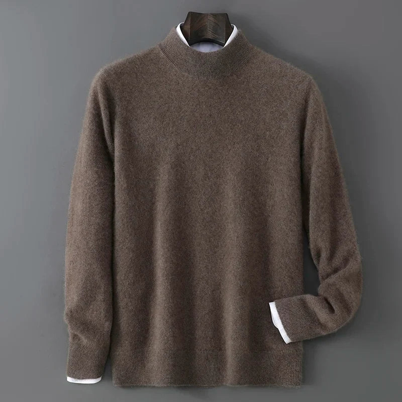 Soft Cashmere Mock Neck Sweater for Men | Smart Casual Wear