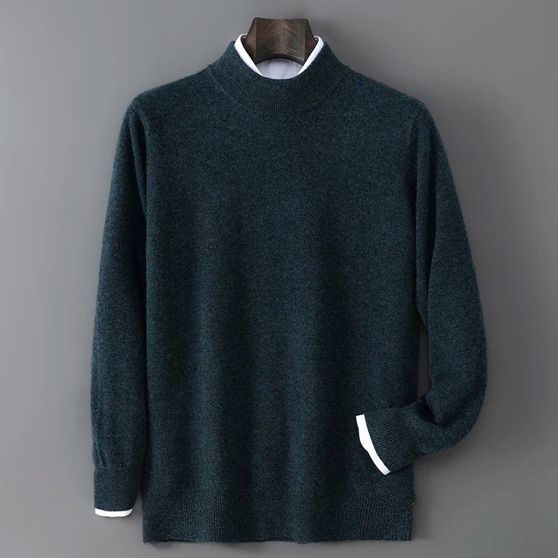 Soft Cashmere Mock Neck Sweater for Men | Smart Casual Wear