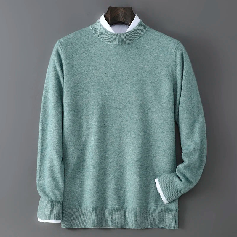 Soft Cashmere Mock Neck Sweater for Men | Smart Casual Wear