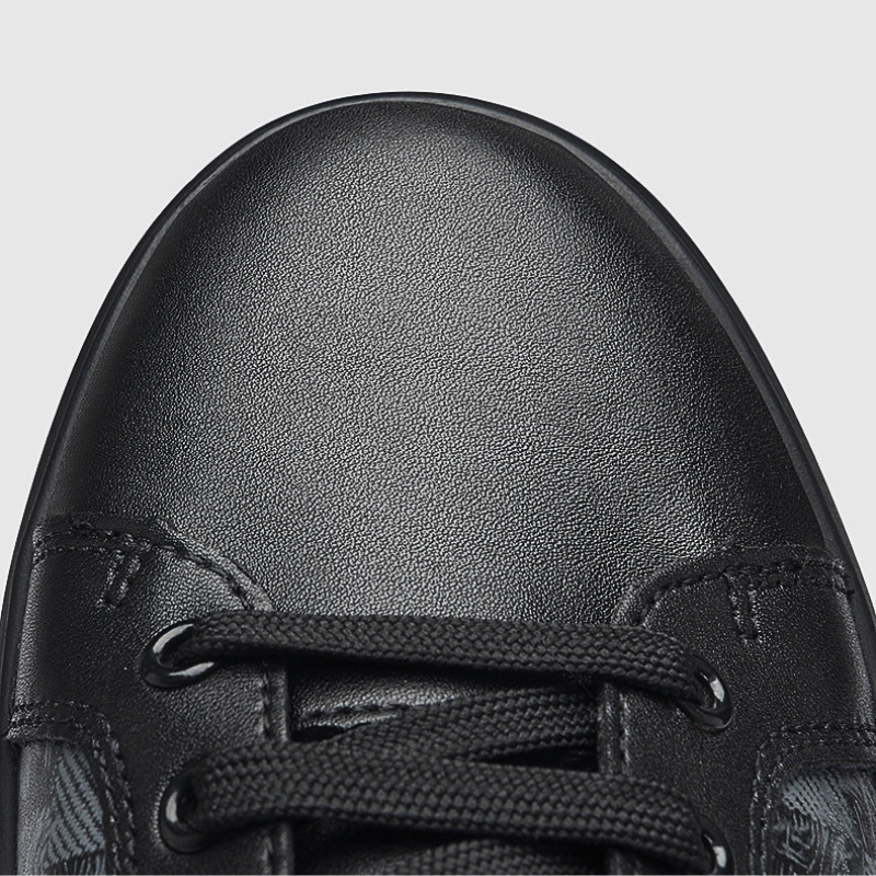 Checkered Panel Leather Low Top Sneakers for Men | Urban and Street Wear
