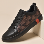 Checkered Panel Leather Low Top Sneakers for Men | Urban and Street Wear