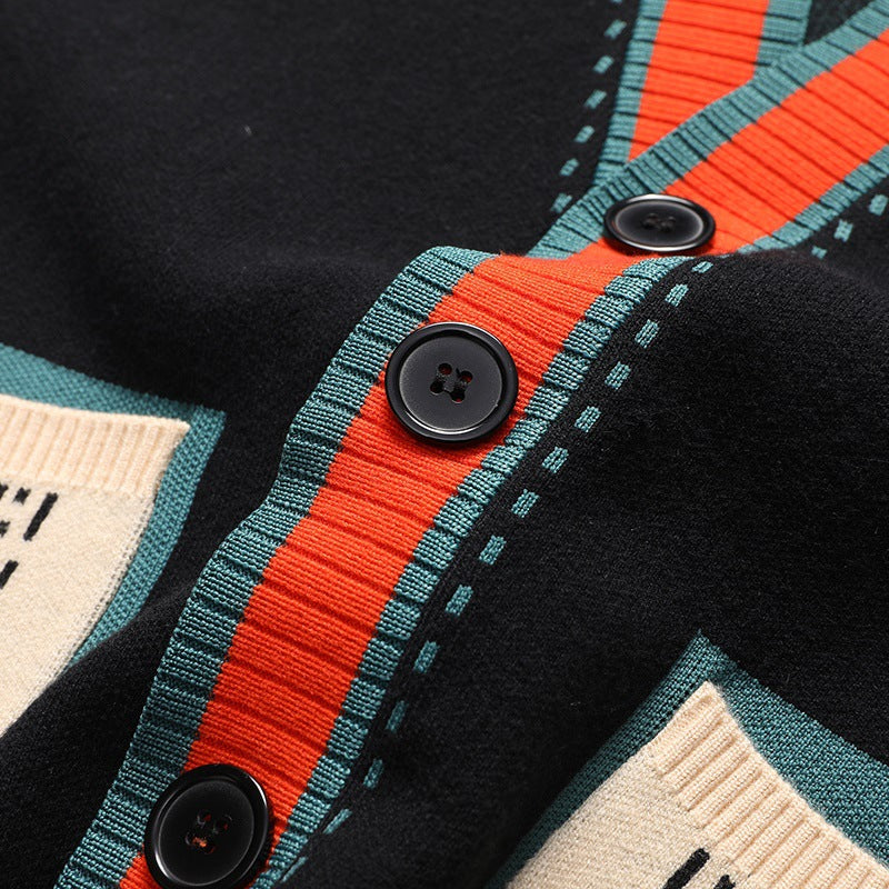Heritage Colourblock Knit Cardigan for Men | Casual and Office Wear
