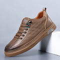 Quilted Faux Leather Low Top Sneakers for Men | Smart Casual Wear