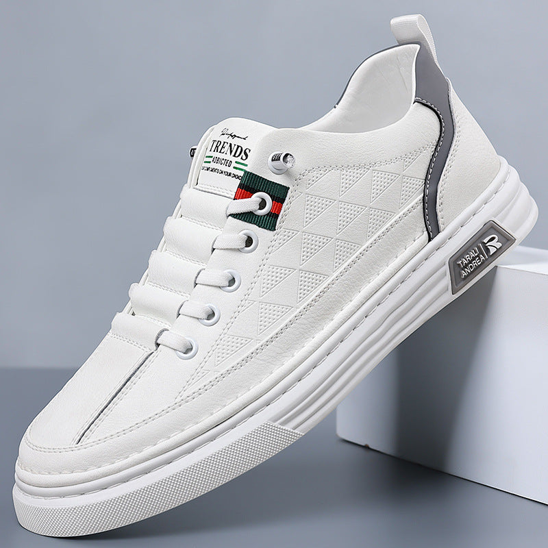 Quilted Faux Leather Low Top Sneakers for Men | Smart Casual Wear