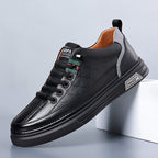 Quilted Faux Leather Low Top Sneakers for Men | Smart Casual Wear