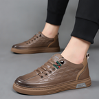Quilted Faux Leather Low Top Sneakers for Men | Smart Casual Wear