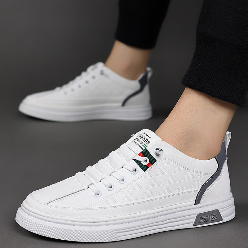 Quilted Faux Leather Low Top Sneakers for Men | Smart Casual Wear