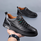 Quilted Faux Leather Low Top Sneakers for Men | Smart Casual Wear