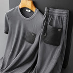 Textured Fabric Relaxed Lounge Set for Men | Loungewear