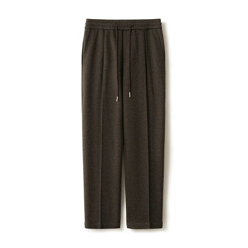 Wool Blend Straight Leg Knit Trousers for Men | Autumn and Winter Wear