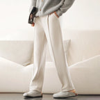 Wool Blend Straight Leg Knit Trousers for Men | Autumn and Winter Wear