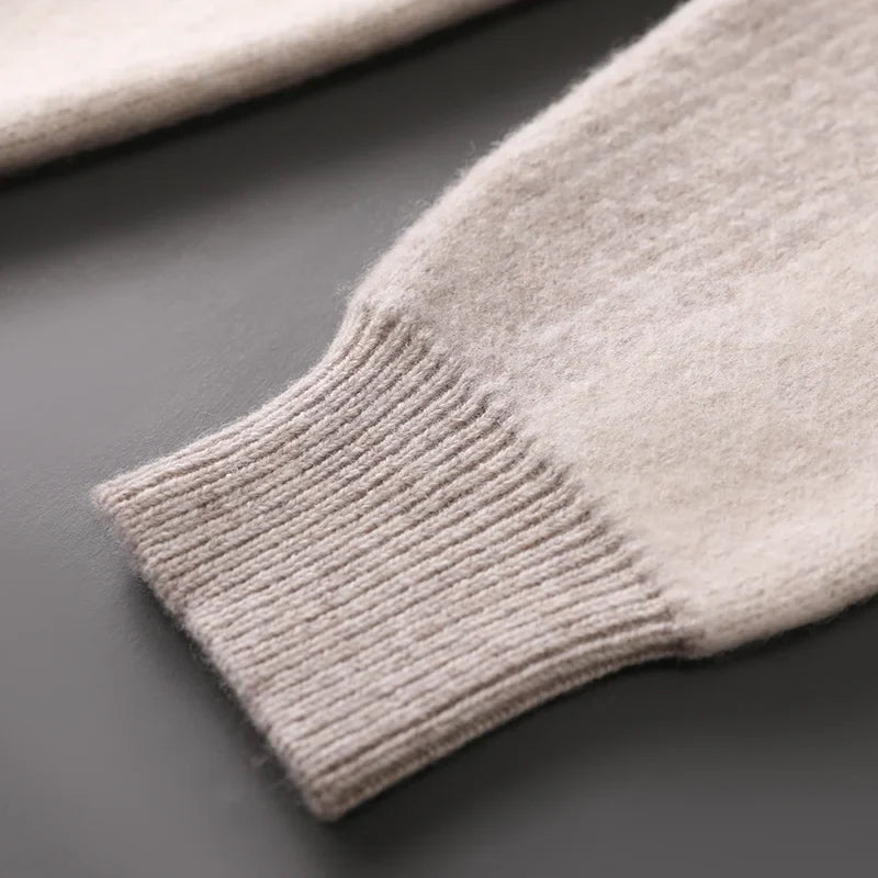 Gradient Jacquard Wool Half High Collar Sweater for Men | Winter Wear