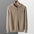 Merino Wool Hooded Knit Cardigan Jacket for Men | Cold Weather Layering