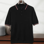 Cashmere Blend Knit Short Sleeve Polo Shirt for Men | Smart Casual Wear