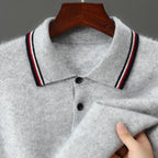 Cashmere Blend Knit Short Sleeve Polo Shirt for Men | Smart Casual Wear