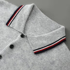 Cashmere Blend Knit Short Sleeve Polo Shirt for Men | Smart Casual Wear