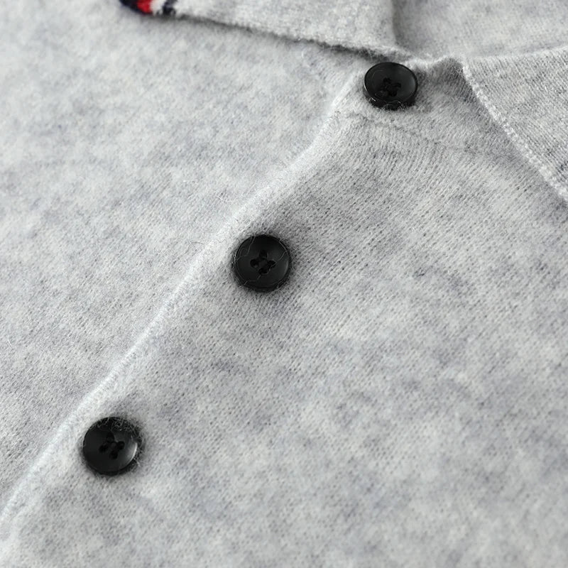 Cashmere Blend Knit Short Sleeve Polo Shirt for Men | Smart Casual Wear