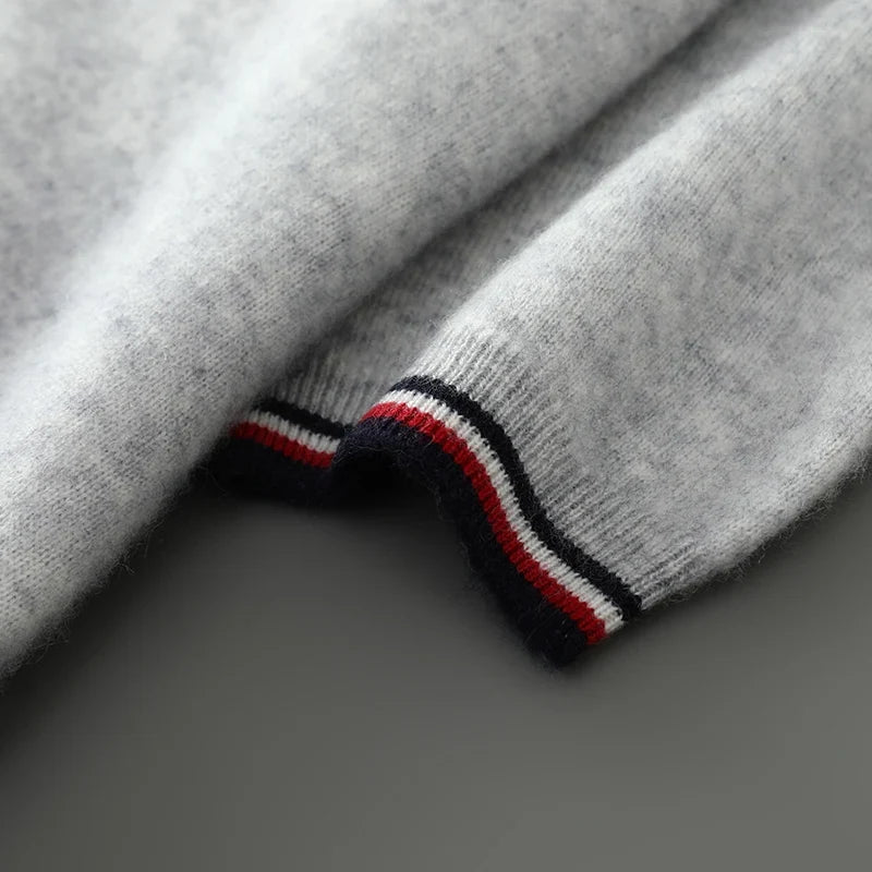 Cashmere Blend Knit Short Sleeve Polo Shirt for Men | Smart Casual Wear