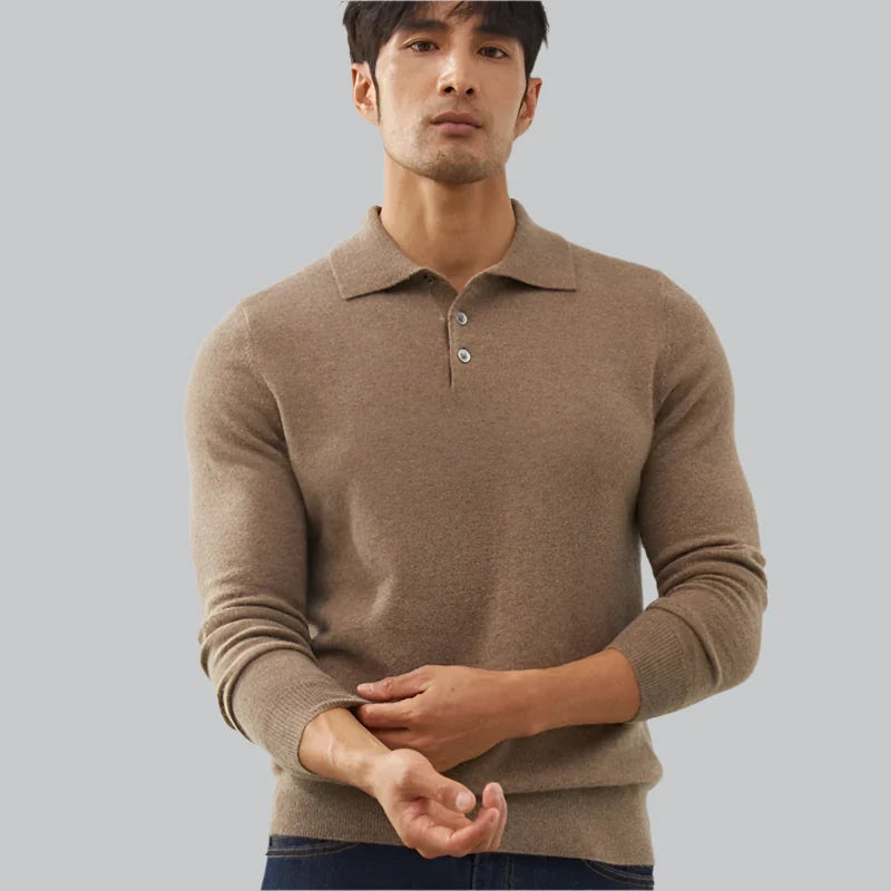 Cashmere Polo Sweater for Men | Business and Casual Wear