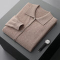 Merino Wool Button Down Polo Collar Sweater for Men | Smart Casual Wear