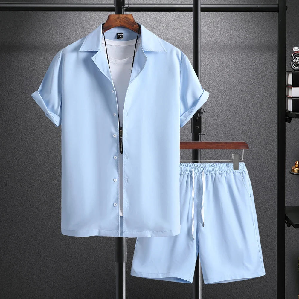 Short Sleeve Shirt and Shorts Beachwear Set for Men | Summer Wear
