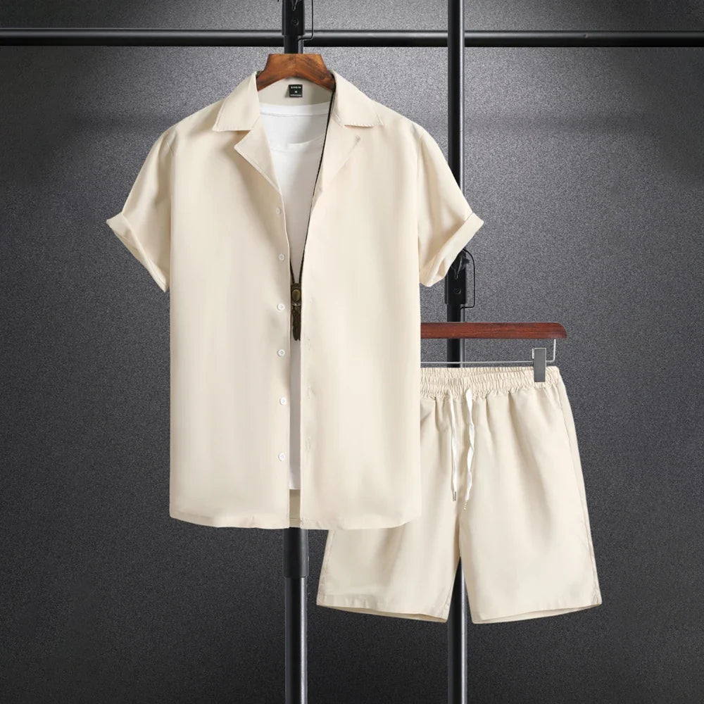 Short Sleeve Shirt and Shorts Beachwear Set for Men | Summer Wear