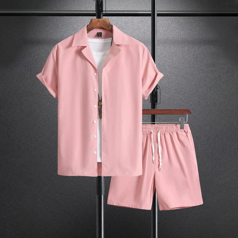 Short Sleeve Shirt and Shorts Beachwear Set for Men | Summer Wear