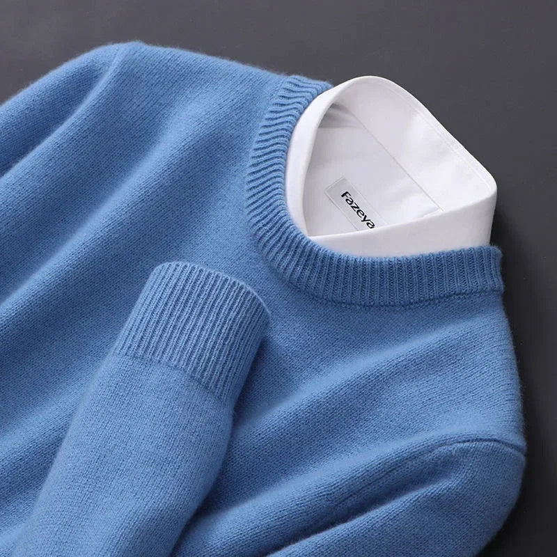 Cashmere Crew Neck Sweater for Men | Smart Casual Wear