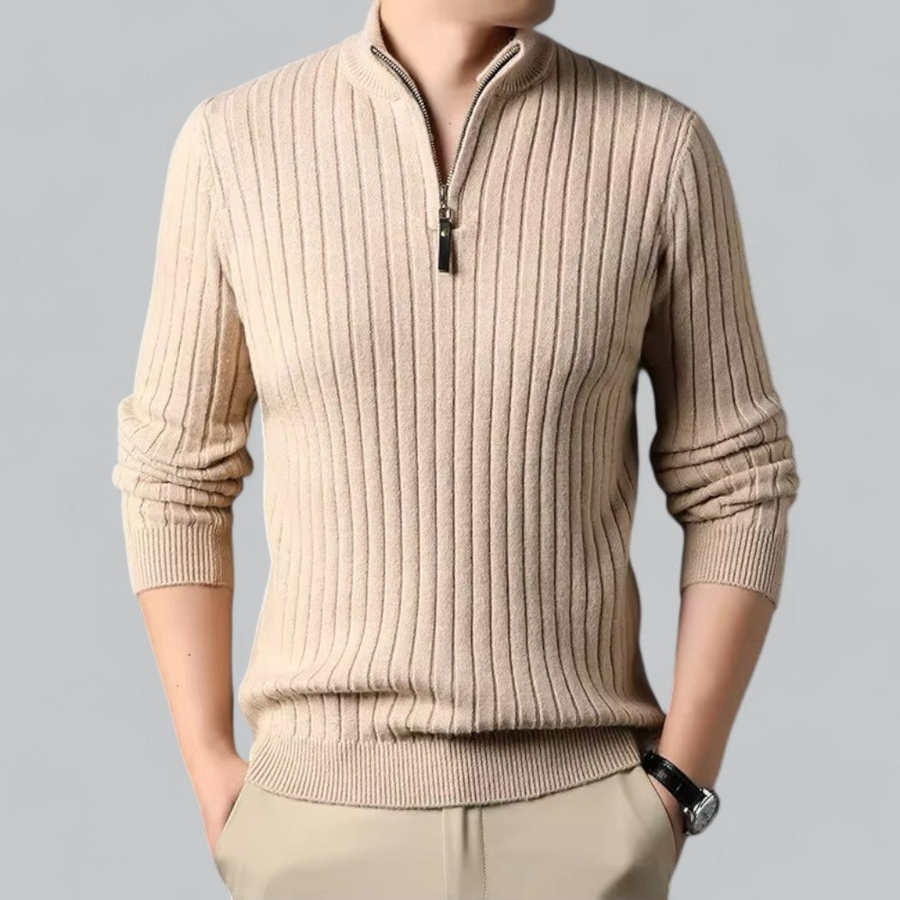 Half Zip Wool Turtleneck Sweater for Men | Autumn and Winter Wear