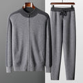 Cashmere Knit Zip Up Cardigan and Trouser Set for Men | Winter Wear