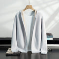 Pure Cashmere Zip Up Hooded Cardigan for Men | Winter Layering