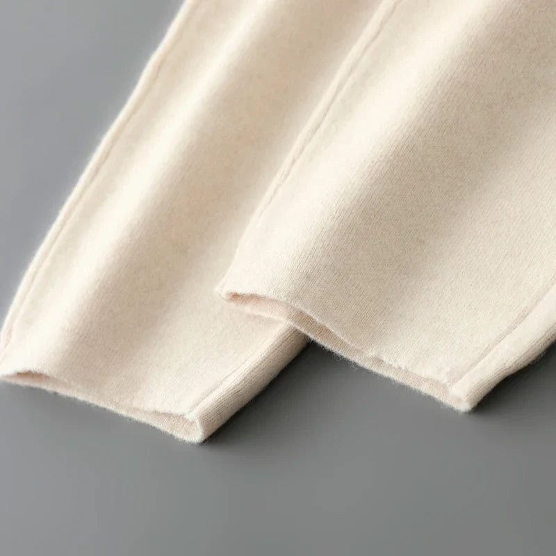 Merino Wool Knit Tapered Joggers for Men | Winter Loungewear
