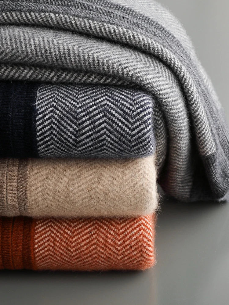 Merino Wool Cardigan and Straight Leg Trouser Set for Men | Autumn and Winter Wear