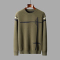 Graphic Pattern Merino Wool Crewneck Sweater for Men | Casual Wear