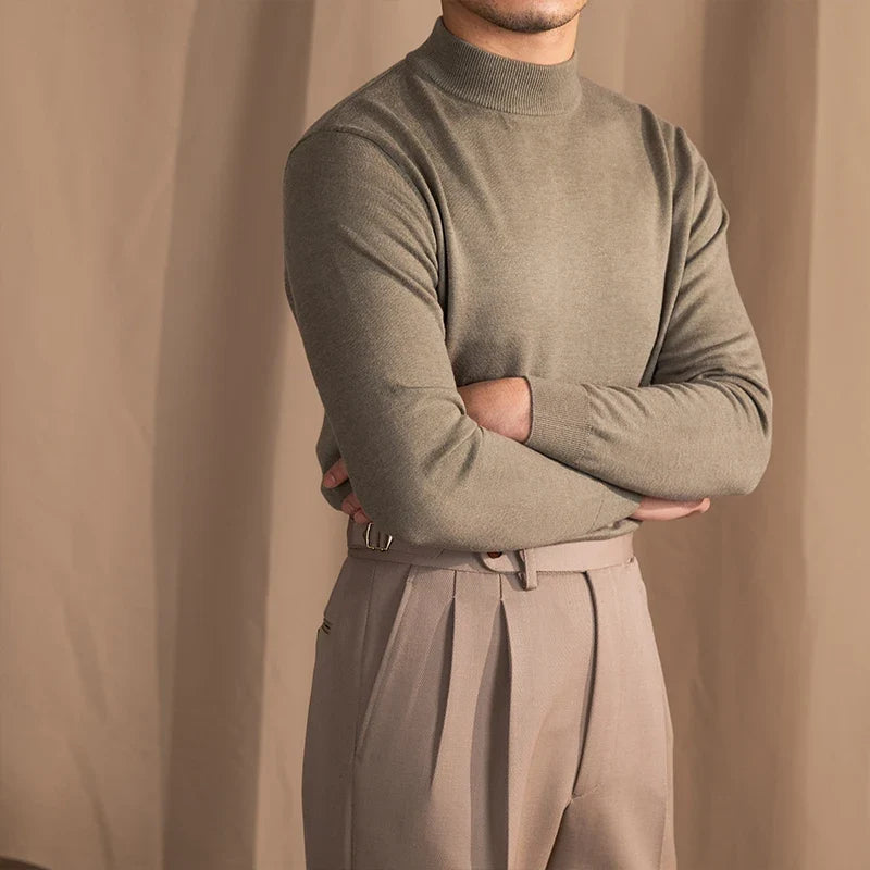 Merino Wool Half Turtleneck Sweater for Men | Smart Casual Wear