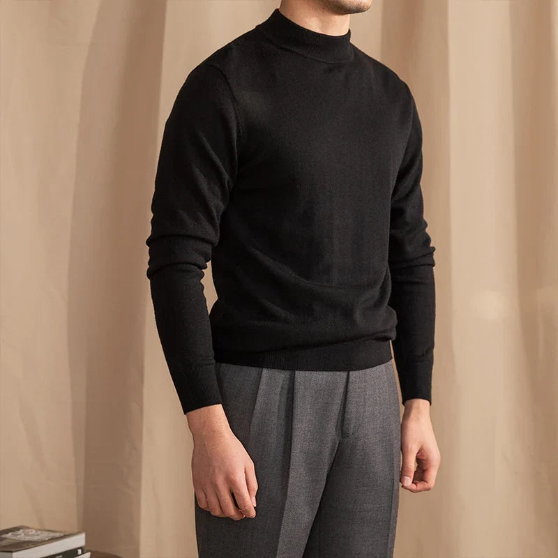 Merino Wool Half Turtleneck Sweater for Men | Smart Casual Wear