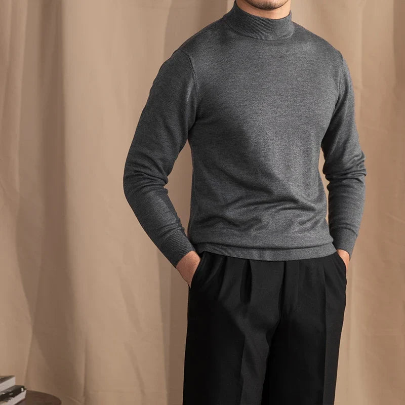 Merino Wool Half Turtleneck Sweater for Men | Smart Casual Wear