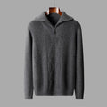 Textured Merino Wool Half Zip Knit Sweater for Men | Autumn and Winter Layering