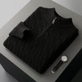 Thick Knit Merino Wool Half Zip Sweater for Men | Autumn and Winter Wear