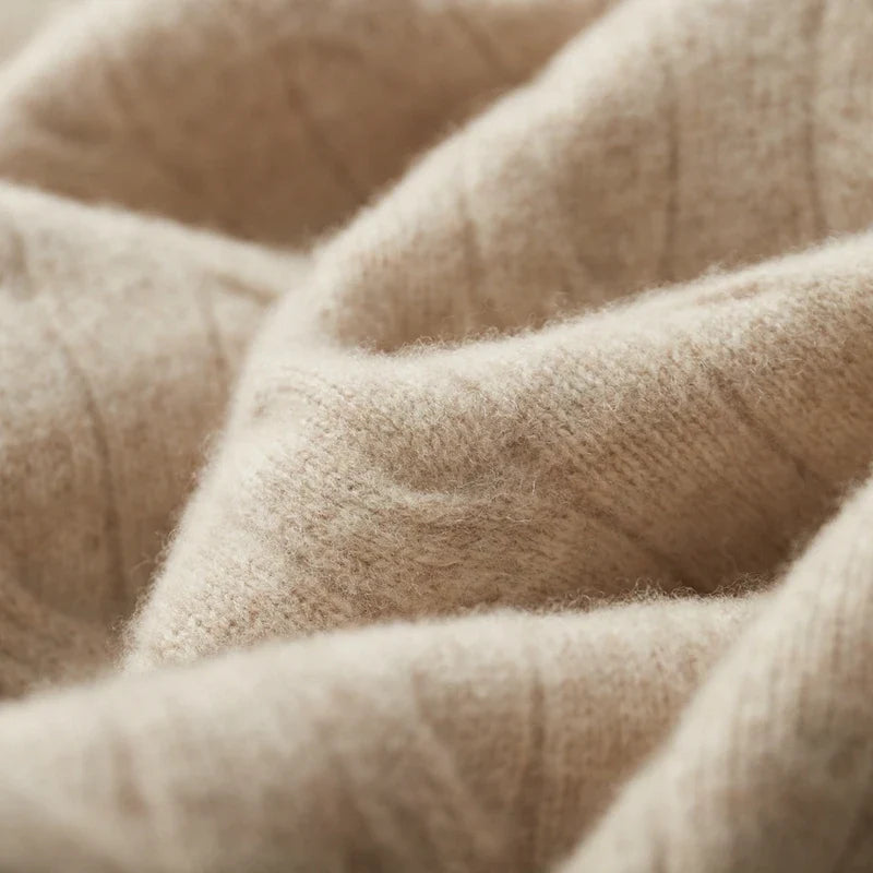Thick Knit Merino Wool Half Zip Sweater for Men | Autumn and Winter Wear