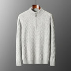 Thick Knit Merino Wool Half Zip Sweater for Men | Autumn and Winter Wear