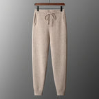Merino Wool Knit Tapered Sweatpants for Men | Autumn and Winter Wear